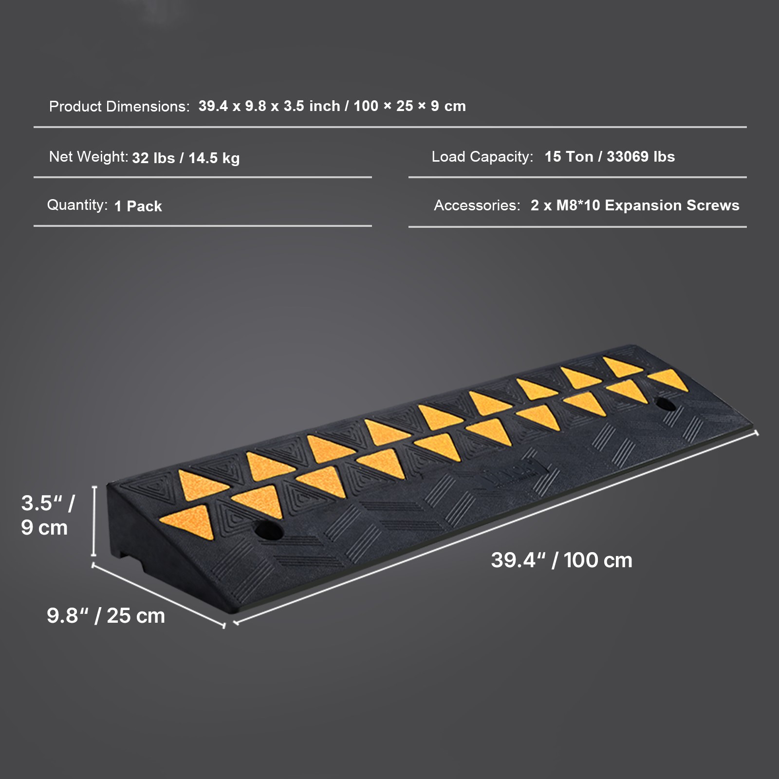 Heavy Duty Rubber Curb Ramp For Driveway Sidewalk Access_voghion.com